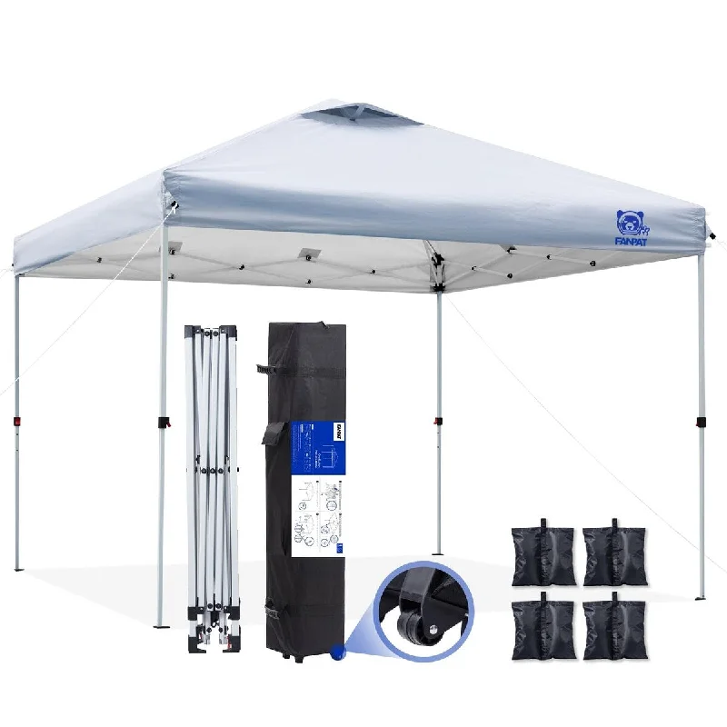 10x10 Pop Up Canopy Tent,300D Silver-Coating Top, Commercial Canopy Tent Instant Portable Shelter and Wheel Carry Bag, 8 Stakes