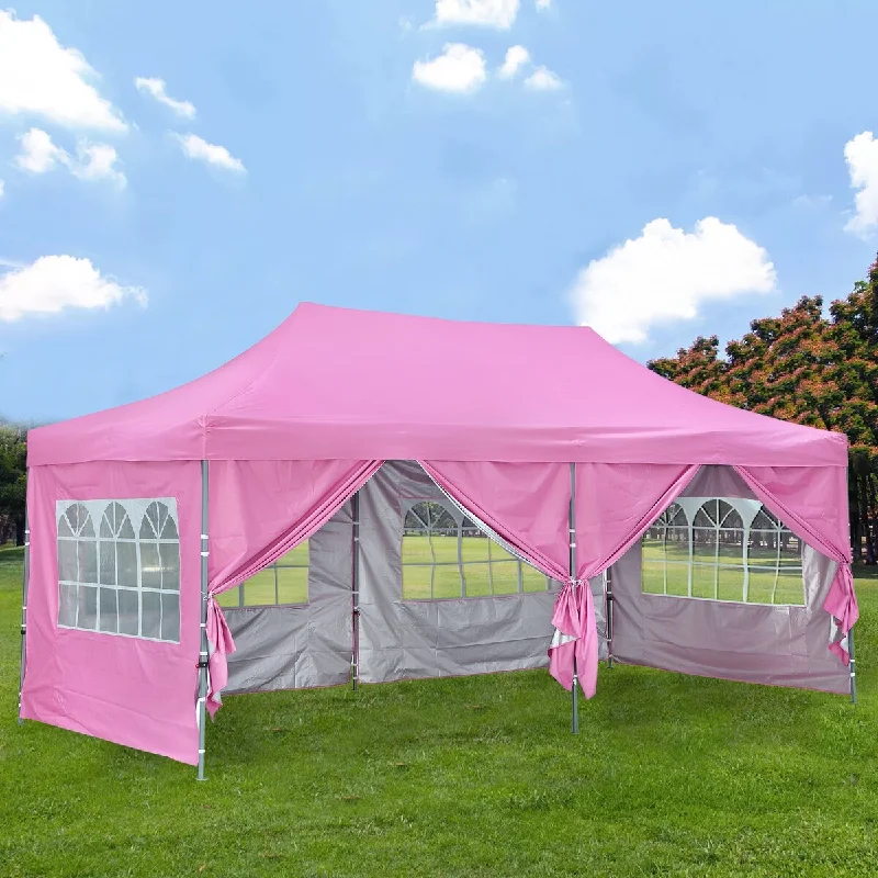 Ainfox 10x20Ft Pop up Canopy Tent with 4 Removable Sidewalls for Parties, Gathering