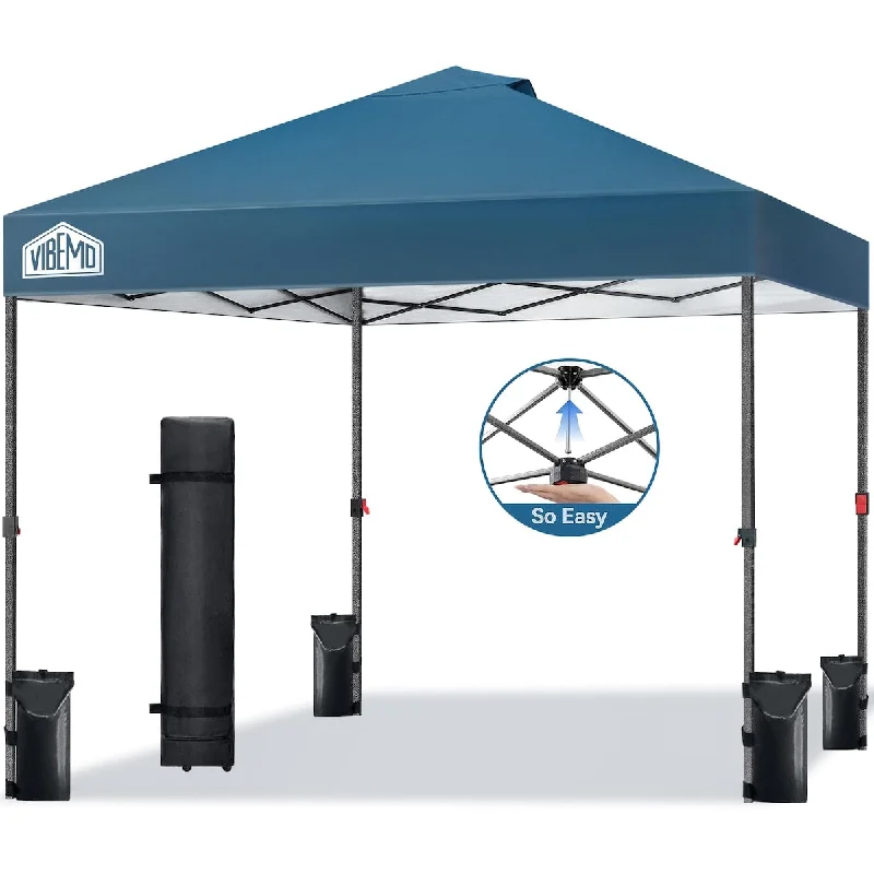 Canopy Tent 10x10, Pop Up Canopy Tent with Roller Bag, 4 Sandbags, 8 Stakes, 4 Guylines, UPF50+ Sun Protection Outdoor Canopy