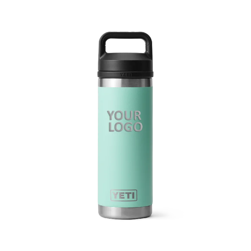 YETI Custom 18 Oz Rambler Bottles with Chug Cap, Seafoam