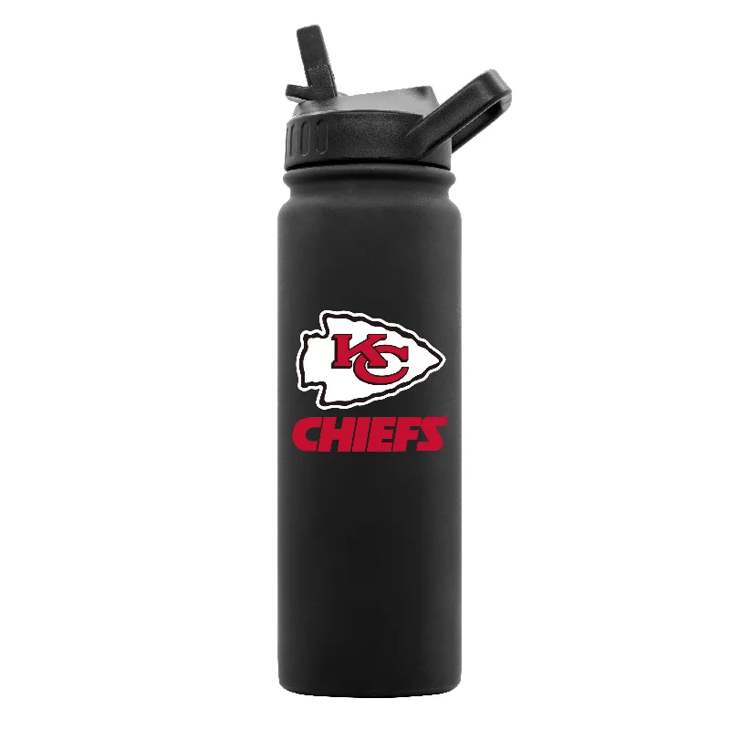 Kansas City Chiefs 24oz Black Soft Touch Bottle