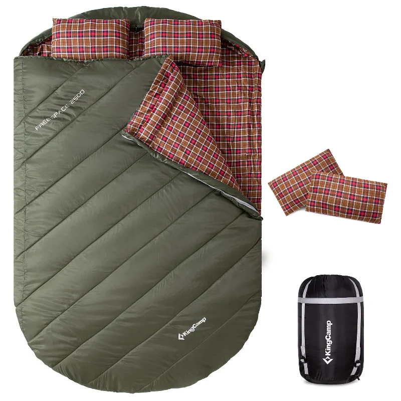 KingCamp FREESPACE 250D Flannel Lined Double Sleeping Bag