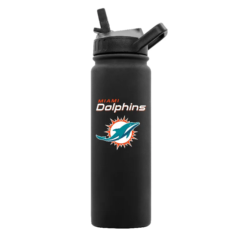 Miami Dolphins 24oz Black Soft Touch Bottle