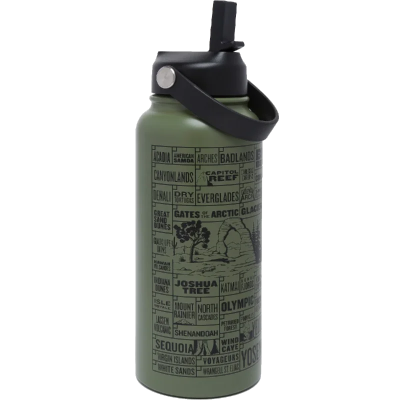 National Parks of the USA Checklist 32 oz Insulated Water Bottle