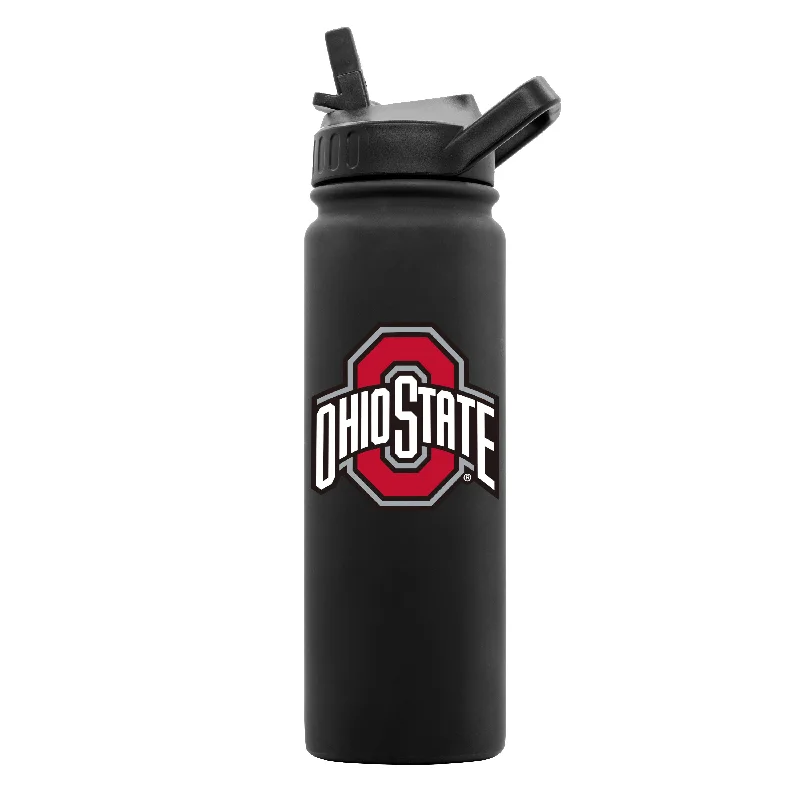 Ohio State 24oz Black Soft Touch Dbl Wall Btl