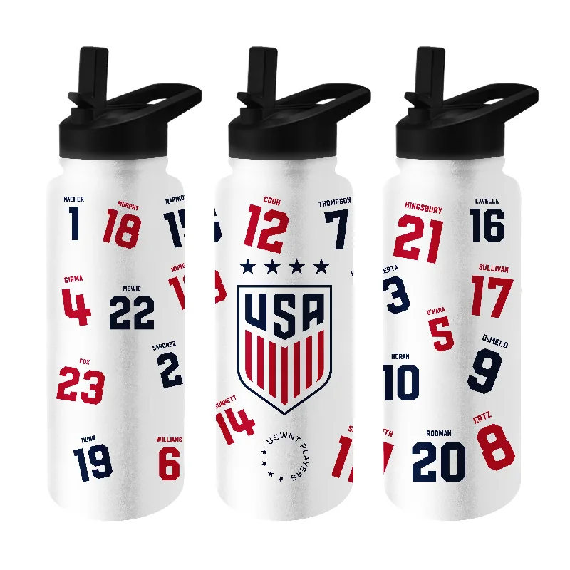 US Womens Soccer Roster 34oz Quencher Bottle