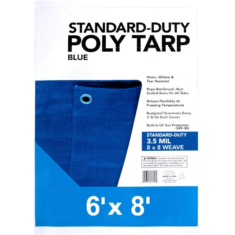 Blue Poly Tarps - 6' x 8'