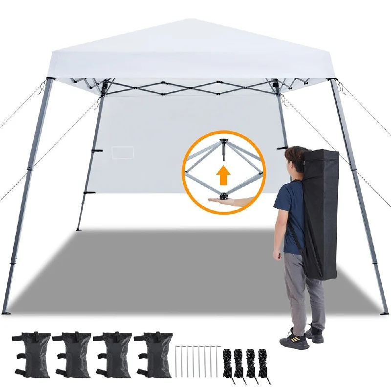 Yaheetech 10x10ft One-person Set Up Pop-up Canopy Tent with Side Panel