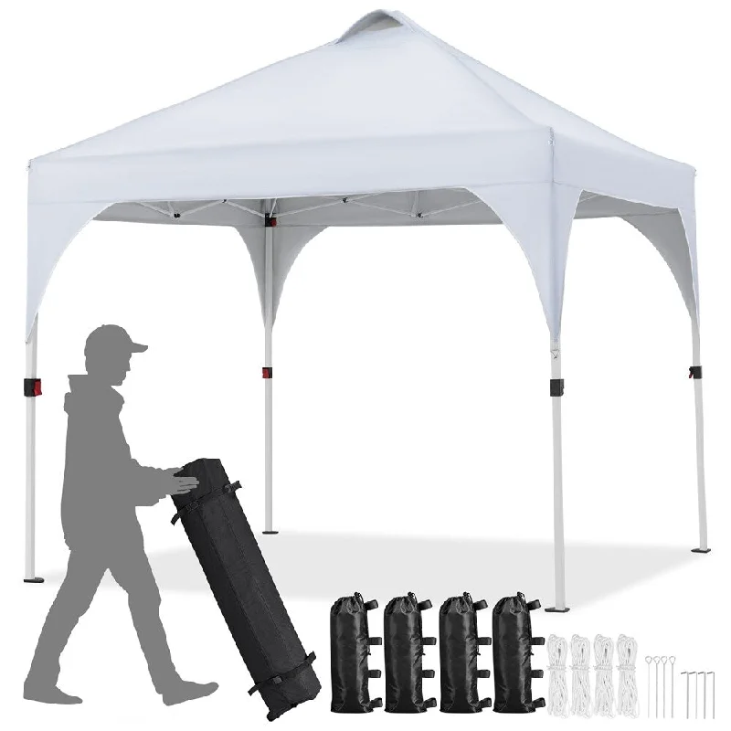 Yaheetech 10x10ft Outdoor Pop-Up Canopy Tent with Stakes Sandbags