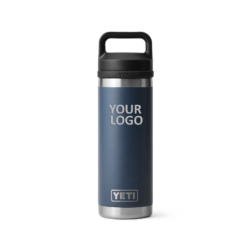 YETI Custom 18 Oz Rambler Bottles with Chug Cap, Navy