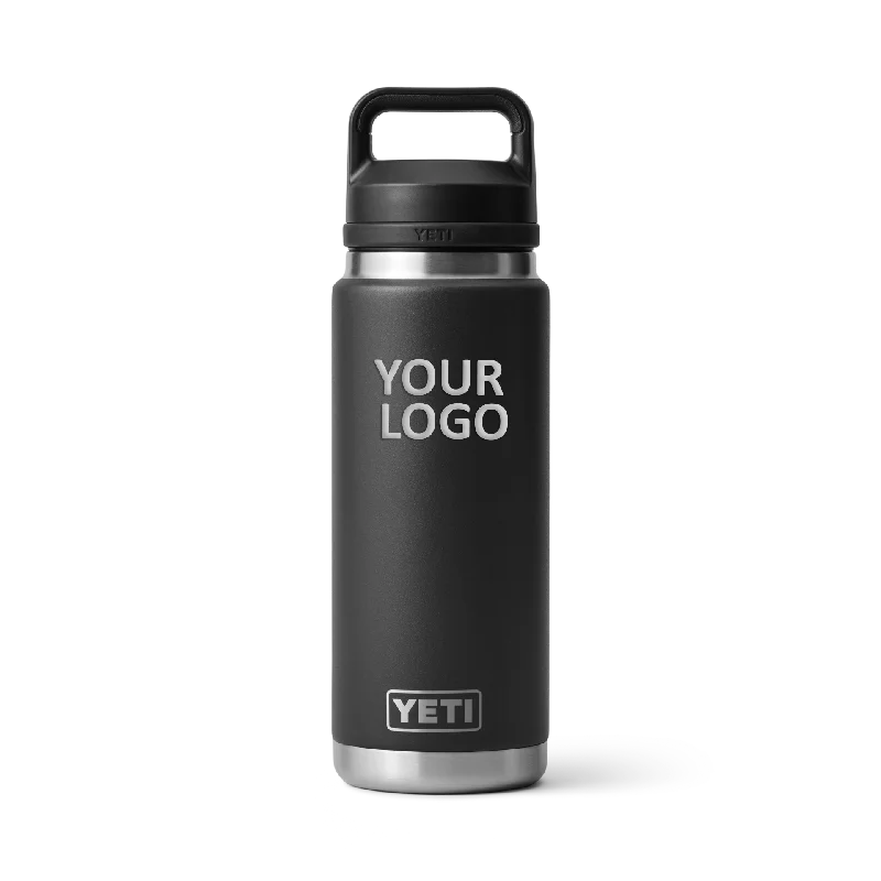 YETI Custom 26 Oz Rambler Bottles with Chug Cap, Black