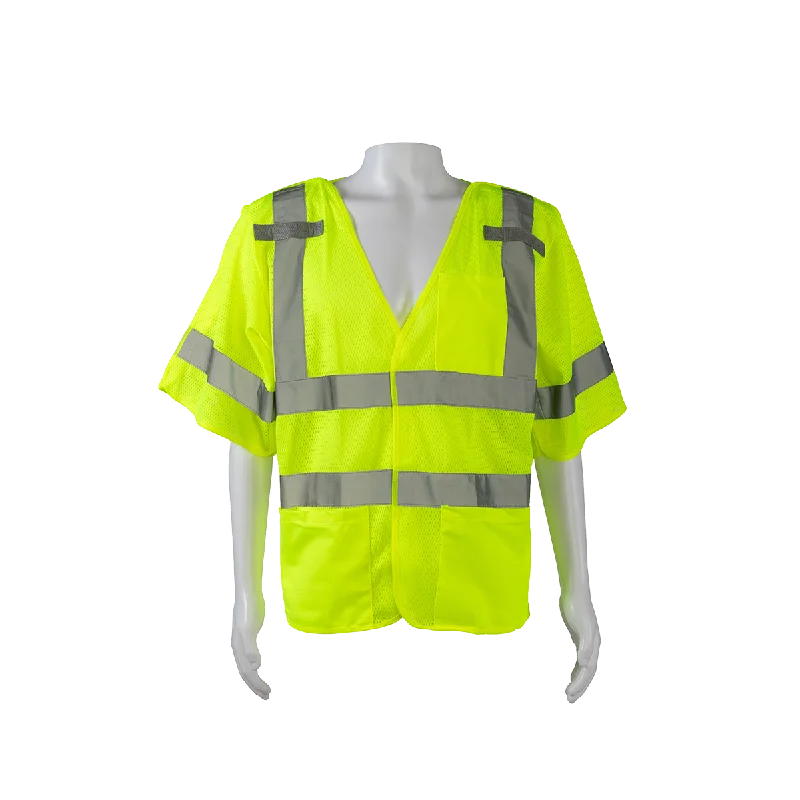 LVM3/OVM3-5PB ANSI 107-2020 Class 3 High-Vis Mesh Breakaway Short Sleeve Vest