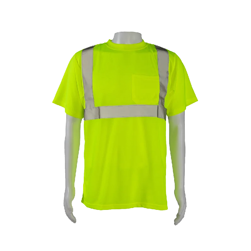 LTS2 ANSI Class 2 High-Vis Lime Birdseye Mesh Short Sleeve T-Shirt