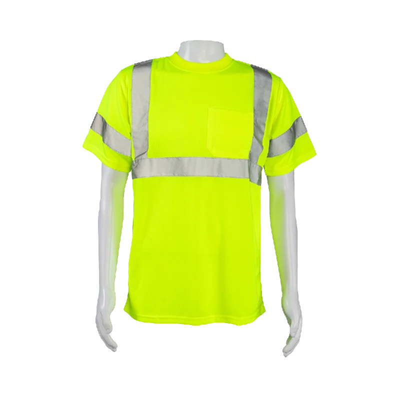 LTS3 ANSI Class 3 High-Vis Lime Birdseye Mesh Short Sleeve T-Shirt