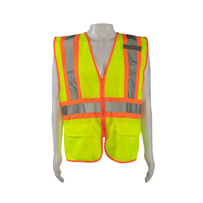 LV2-CB1 ANSI/ISEA CB1 Two Tone DOT Class II Safety Vest, Lime Solid