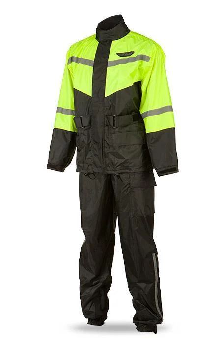 Close Out Fly Racing 478-8015S Men's 2-Piece Black and Hi-Viz Rain Suit