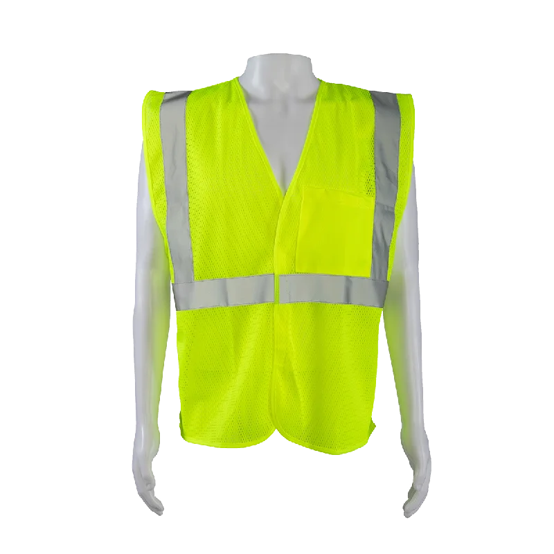 LVM2-EC ANSI/ISEA 107-2020 CLASS 2 Lime Mesh Economy Safety Vests Velcro Closure