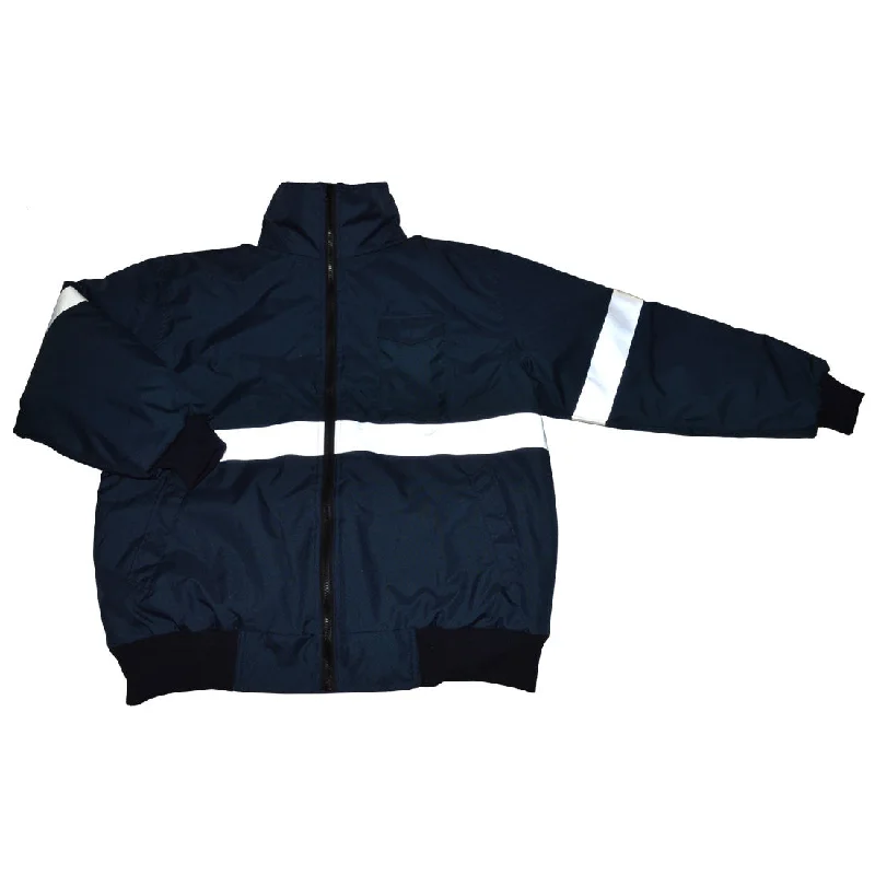 NVBJ-S1 Enhanced Visibility Waterproof Navy Blue Quilted Bomber Jacket