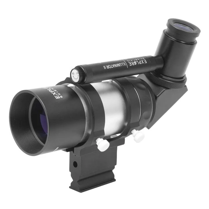 Explore Scientific 8x50 Silver, Polar Illuminated, Erect Image, Right Angle, Finder Scope