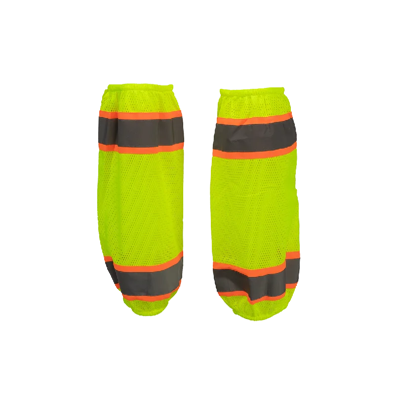 LMGO-CE ANSI Class E Lime Mesh/Orange Contrast Reflective Leggings/Gaiters With Adjustable Velcro Closures