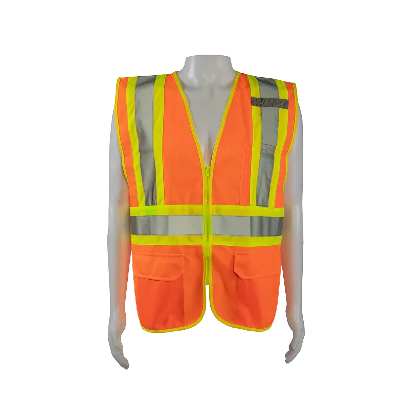 OV2-CB1 ANSI Class II Orange Solid Two Tone Dot Safety Vest