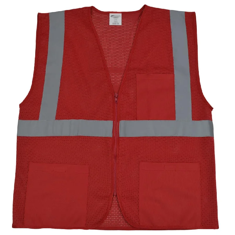 RVM-S1 ANSI NON-Rated Red Mesh Safety Vest for Enhanced Safety & Identification