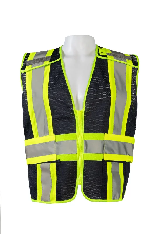 BLVM-PSV ANSI Type O Class 1 Navy Blue Mesh / Lime Green Contrast Expandable Breakaway Vest